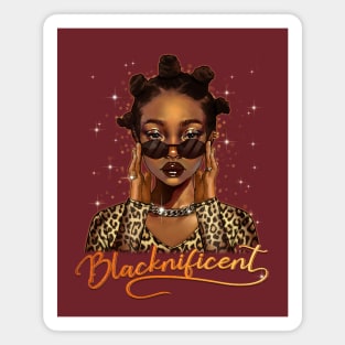 BLACKNIFICENT Beautiful Cute Anime girl Blm Magnet